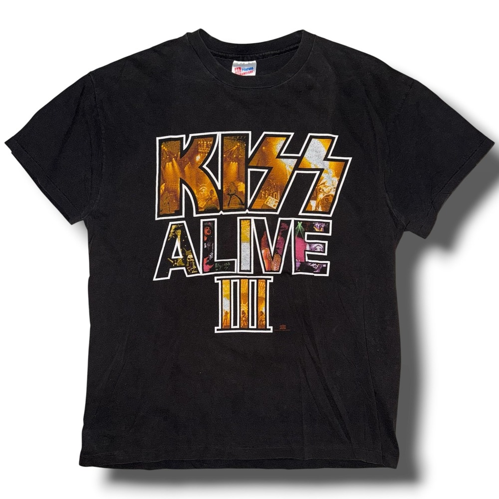 Vintage 1993 KISS Alive III Shirt Hanes Ultraweight Black KISS Army Mens XL